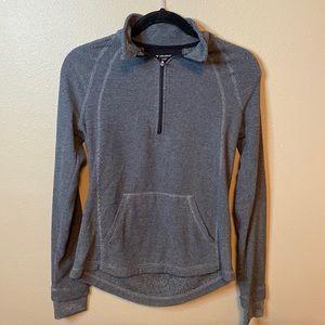 Grey and black striped quarter zip